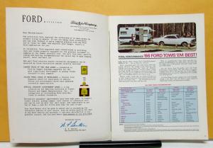 1966 Ford Car Truck RV Brochure Pickup TBird Bronco Wagon Van F 100 250 350 Orig