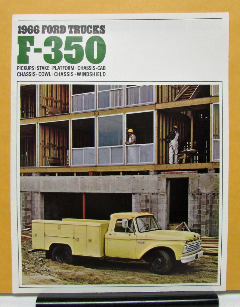 1966 Ford F 350 Pickup Truck Stake Platform Chassis Sales Folder Revised