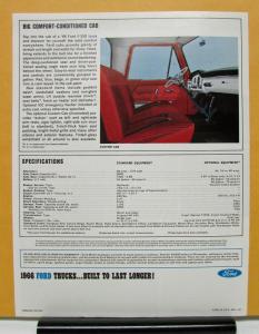 1966 Ford F 350 Pickup Truck Stake Platform Chassis Sales Folder Revised
