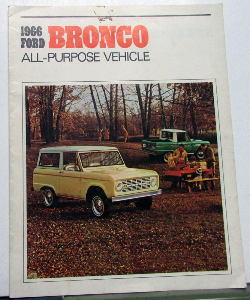1966 Ford Bronco Truck All Purpose Vehicle Sales Brochure REVISED Jan 1966