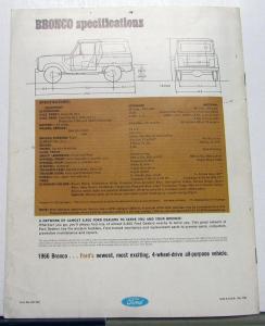 1966 Ford Bronco Truck All Purpose Vehicle Sales Brochure REVISED Jan 1966