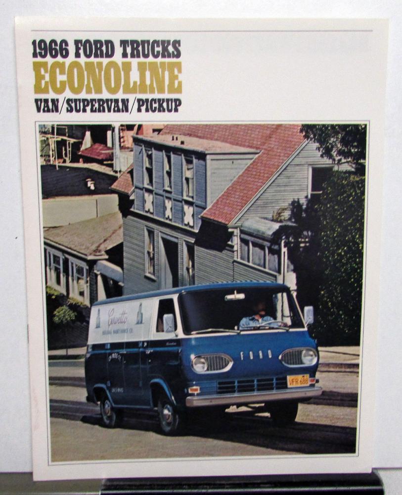 1966 Ford Econoline Van Supervan Pickup Truck Sales Brochure Original Revised