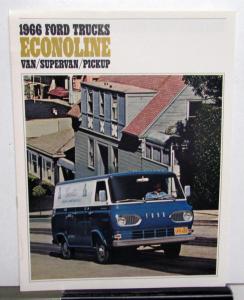 1966 Ford Econoline Van Supervan Pickup Truck Sales Brochure Original Revised