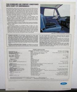 1966 Ford Econoline Van Supervan Pickup Truck Sales Brochure Original Revised