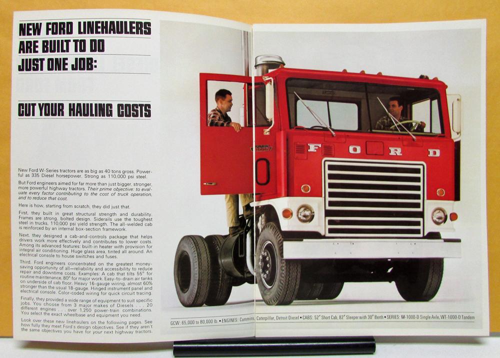 1966 1967 Ford W Wr 1000 Diesel Linehaulers Truck Sales Brochure Original 1966 1967 Ford W Wr 1000 Diesel Linehaulers Truck Sales Brochure Original