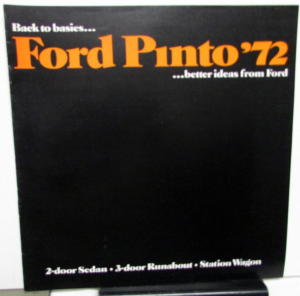 1972 Ford Pinto Sedan Runabout Wagon XL Sales Brochure Color Original