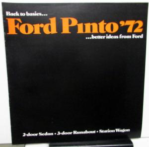 1972 Ford Pinto Sedan Runabout Wagon XL Sales Brochure Color Original