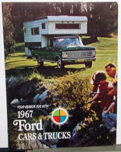 1967 Ford Car Truck RV Pickup TBird Van Mustang Ranchero Bronco Brochure Orig