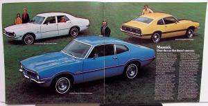 1972 Ford Maverick 2 & 4 Door Sedan & Grabber XL Color Sales Brochure Original