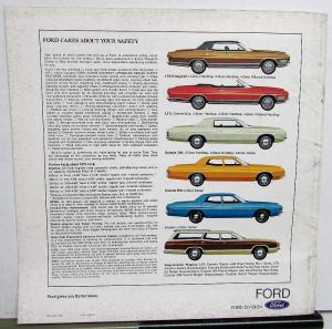 1972 Ford LTD Galaxie Custom Brougham 500 Wagon XL Color Sales Brochure Original