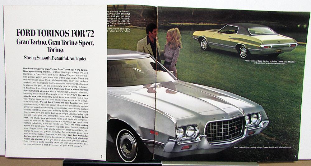 1972 Ford Gran Torino Gran Torino Sport Torina Vintage Sales Brochure 