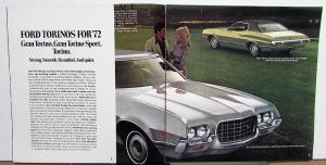 1972 Ford Torino Gran Sport Wagon & Squire XL Color Sales Brochure Original