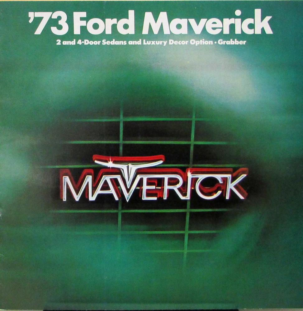 1973 Ford Maverick Grabber & Sedan Color Sales Brochure Original Over Sized