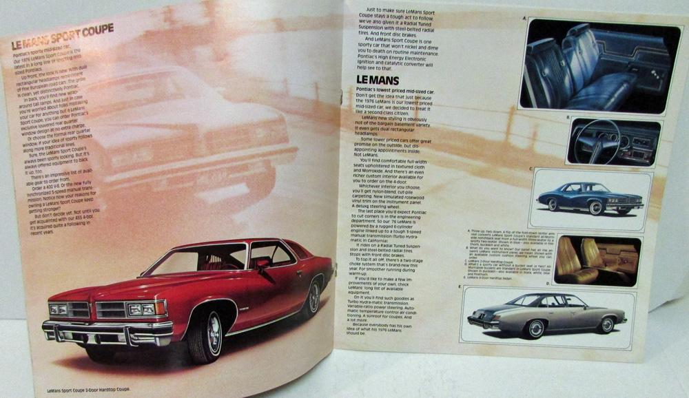 1976 Pontiac Brochure Firebird LeMans Catalina Sunbird 