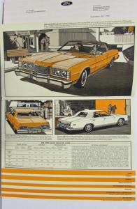 1973 Ford Fleet Torino Pinto Maverick TBird Mustang Wagons Trucks Sales Brochure