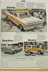 1973 Ford Fleet Torino Pinto Maverick TBird Mustang Wagons Trucks Sales Brochure