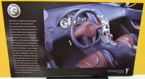 2003 Pontiac G6 Concept Car Data Sheet Handout Card Car Show Supercharged