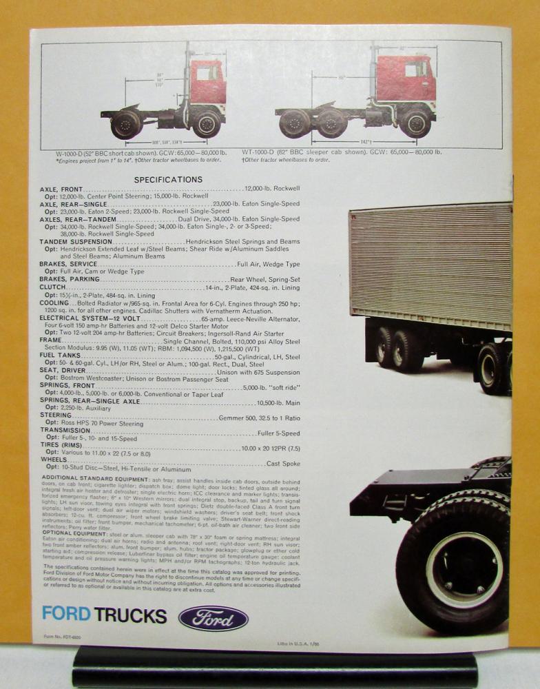 1968 Ford Truck Model W Wr 1000 Diesel Highway Tractors Sales Brochure 1968 Ford Truck Model W Wr 1000 Diesel Highway Tractors Sales Brochure