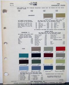 1968 Ford Commercial Truck Paint Chips By PPG Original