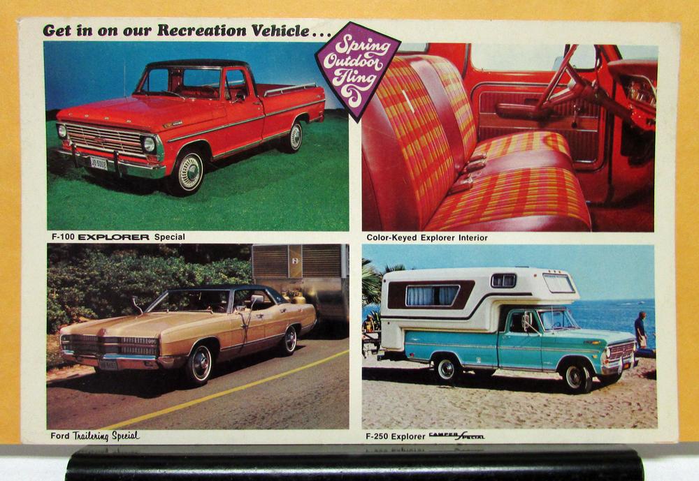 1968 Ford Explorer F 100 250 Pickup Truck Fairlane Trailering Post Card MAILER