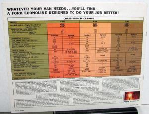 1968 Ford Econoline Super Custom Van E 100 200 300 Sales Brochure Specs Original