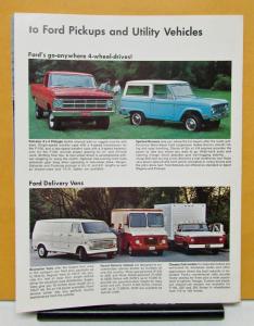 1969 Ford Truck Pickup Van Bronco Light Med Heavy Duty Full Line Sales Folder