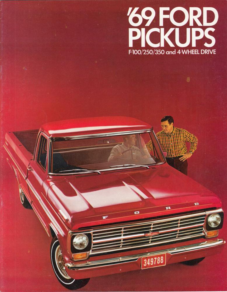 1969 Ford Pickup Truck F 100 250 350 Four Wheel Drive Sales Brochure