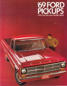 1969 Ford Pickup Truck F 100 250 350 Four Wheel Drive Sales Brochure