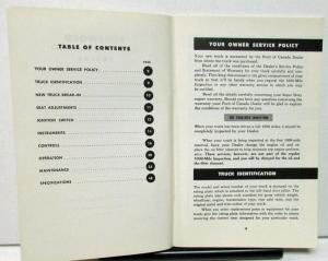 1962 Ford & Mercury Truck Canadian Owner Operators Manual Series 850-1100