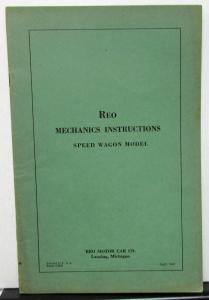 1935 REO Speed Wagon Truck Mechanics Instructions Service Manual Original