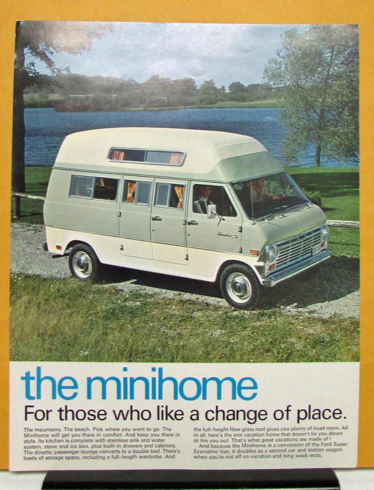 1969 1970 Ford Econoline Van Minihome Motor Homes Inc Data Sales Sheet Original