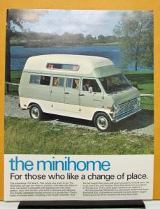 1969 1970 Ford Econoline Van Minihome Motor Homes Inc Data Sales Sheet Original