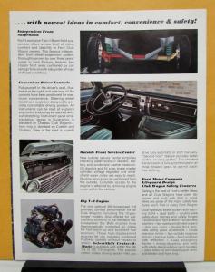 1968 Ford Club Wagon Custom Chateau Truck Sales Folder Specs Revised Dtd July 68