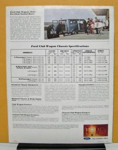 1968 Ford Club Wagon Custom Chateau Truck Sales Folder Specs Revised Dtd July 68