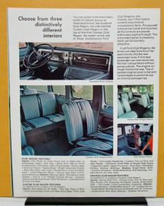1969 Ford Club Custom Chateau Wagon Truck Sales Folder Original