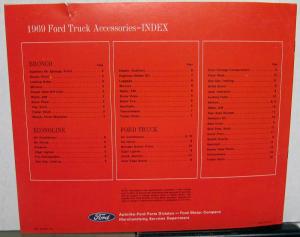 1969 Ford Bronco Econoline & Truck Accessories Sales Brochure Original