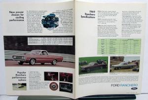 1969 Ford Ranchero 500 GT Truck Sales Folder & Specifications Original