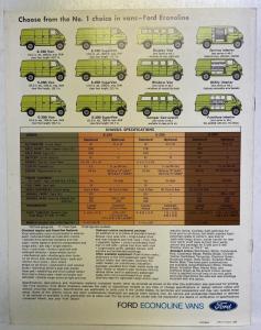 1969 Ford Econoline Van Truck E 100 200 300 Sales Brochure Dtd Jan 69 Original