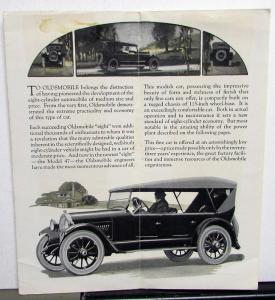 1921 Oldsmobile Eight Model 47 Sales Folder With FOB Open Car Sedan Coupe Orig