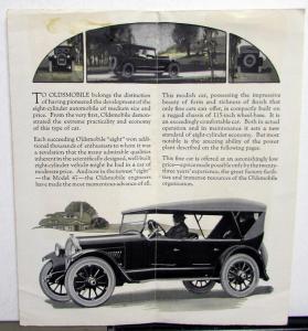 1921 Oldsmobile Eight Model 47 Sales Folder With FOB Open Car Sedan Coupe Orig