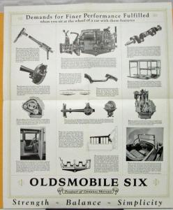 1925 Oldsmobile Six Mechanical Features Sales Folder Original Chassis Specs