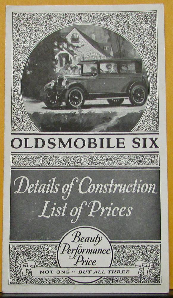 1925 1926 Oldsmobile Six Coach Touring Sedan Sales Folder FOBs Original