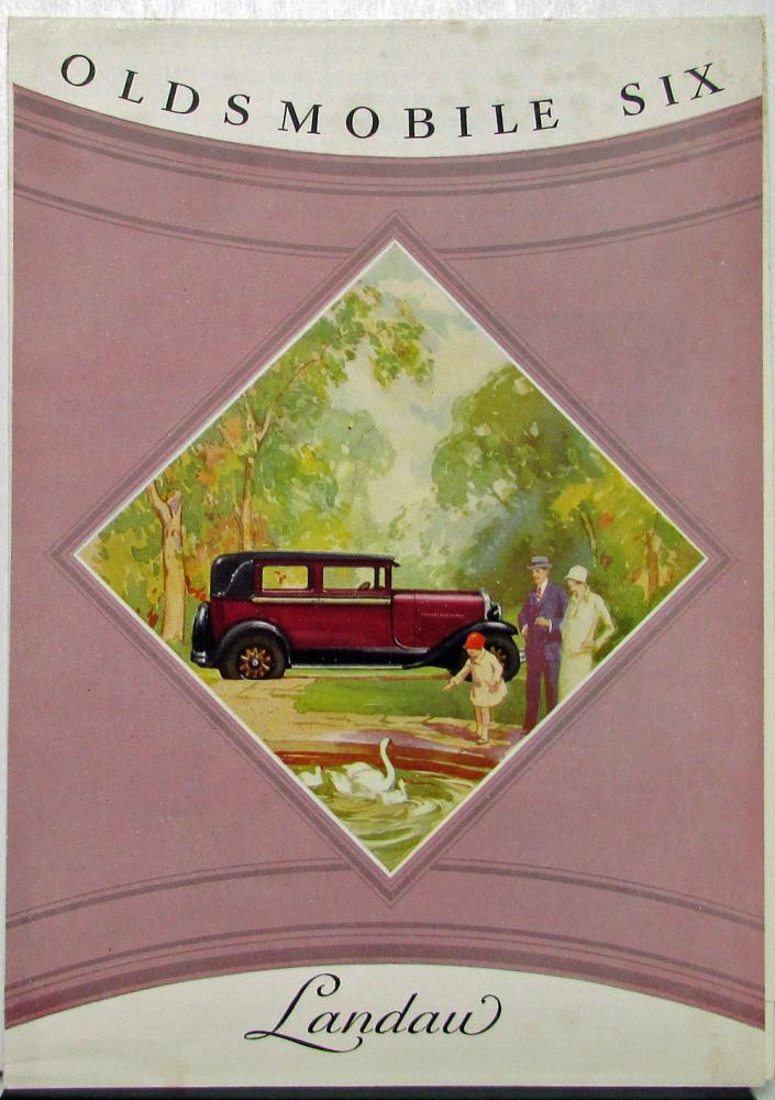 1928 Oldsmobile Six Model F Landau Color Sales Folder Original
