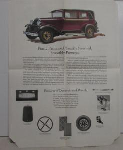 1928 1929 Oldsmobile Six Model F Landau Color Sales Folder Original