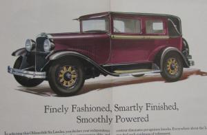 1928 1929 Oldsmobile Six Model F Landau Color Sales Folder Original