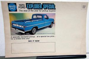 1970 Ford F 100 250 Explorer Pickup Truck Special Sale Mailer Folder Original