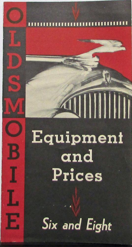 1932 Oldsmobile Six & Eight Equipment & Accessories Price Sales Folder Original