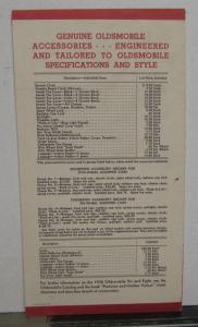 1932 Oldsmobile Six & Eight Equipment & Accessories Price Sales Folder Original