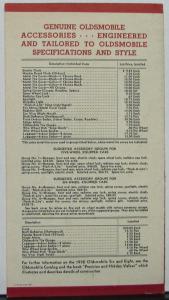 1932 Oldsmobile Six & Eight Equipment & Accessories Price Sales Folder Original