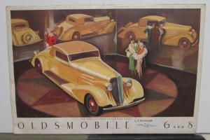 1933 Oldsmobile 6 & 8 Roomier & Finer Color Sales Folder Original